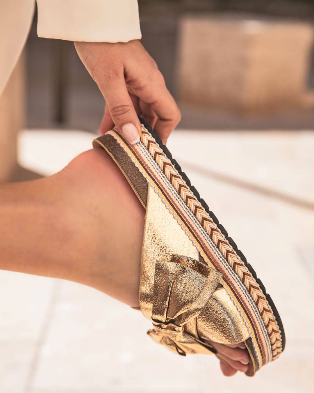 Sandale femme plateforme confort doré - Anais - Casualmode.de
