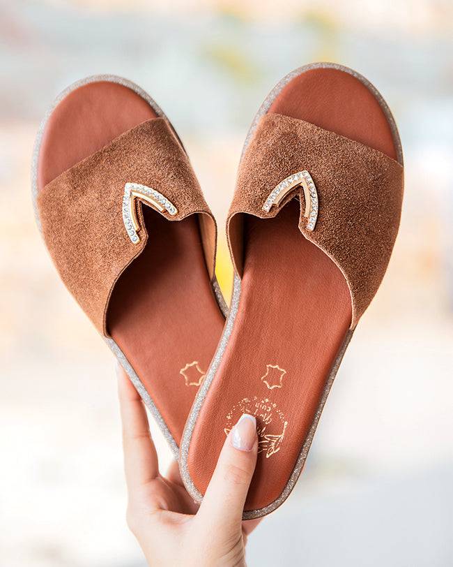 Sandalen aus Camel-Leder für Damen - MJNP-88 - Casualmode.de